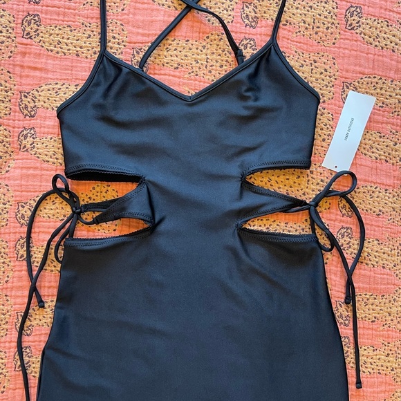 Sold UO Tidal Waves Side-Tie Cutout Mini Dress - Picture 2 of 13